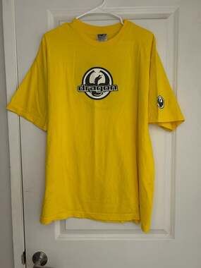 Vintage Dragon Alliance Logo Graphic T-Shirt Yellow Size XL